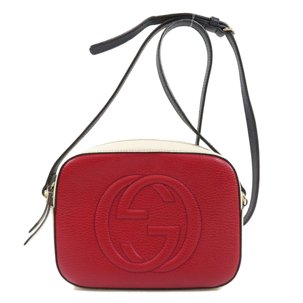 Gucci Soho Interlocking Shoulder Bag Leather Red